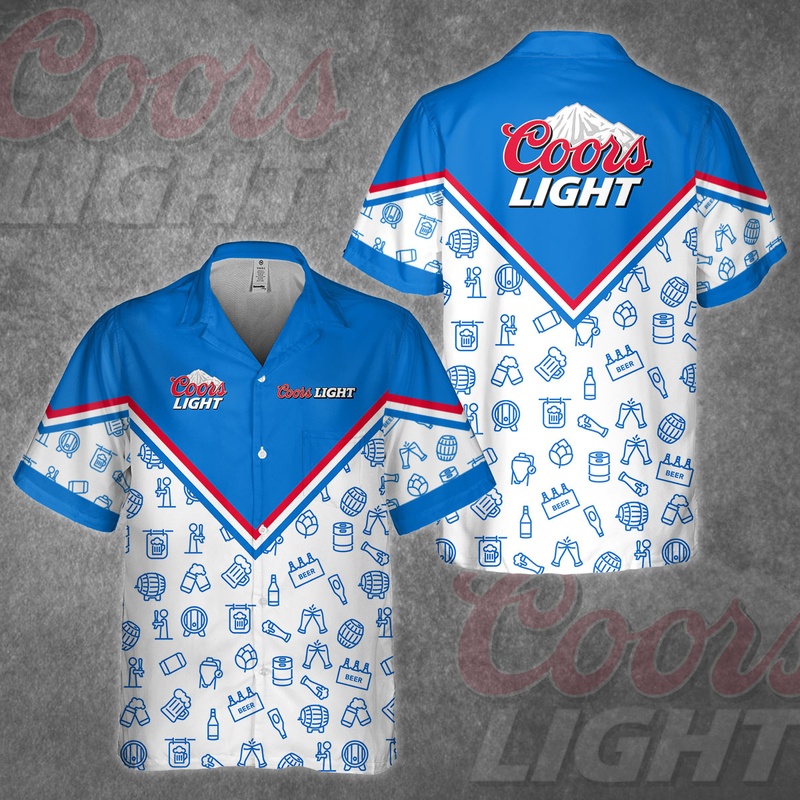 Coors Light Hawaiian Shirt Beer Pattern Coors Light Hawaiian Shirt Beer Pattern