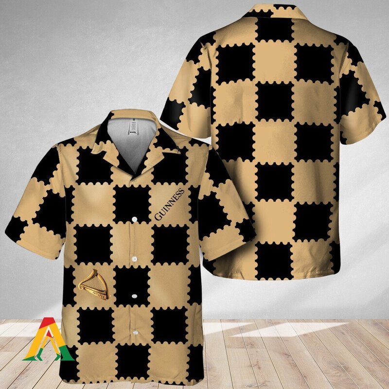 Classic Gingham Guinness Hawaiian Shirt Birthday Gift For Beer Lovers