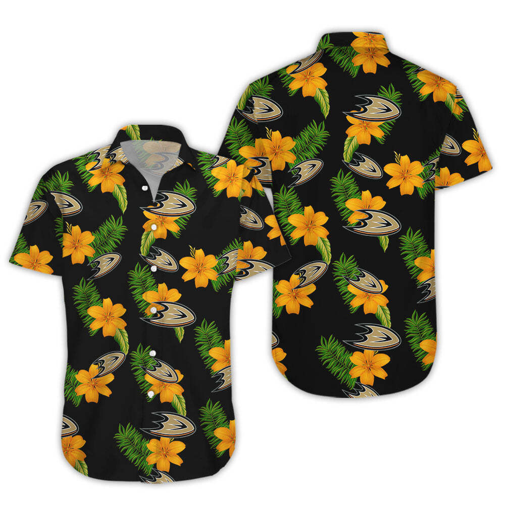 Tropical Flora Anaheim Ducks Hawaiian Shirt Gift For Beach Lovers