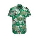 Boston Celtics Hawaiian Shirt Tropical Leaves Gift For Basketball Lovers