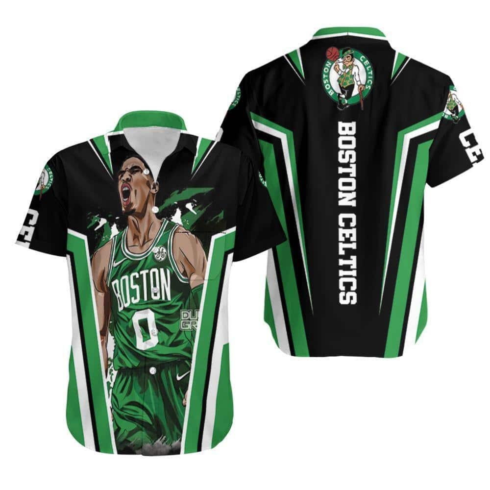Boston Celtics Hawaiian Shirt Jayson Tatum Gift For Basketball Fans