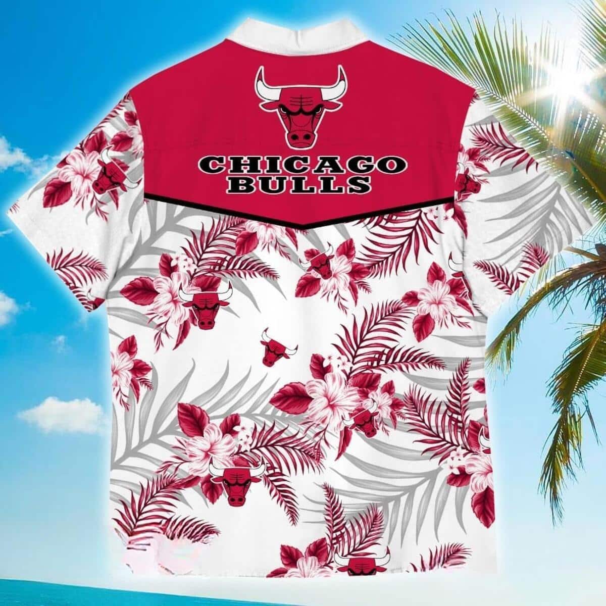 Chicago Bulls Hawaiian Shirt Tropical Flower Pattern Chicago Bulls Hawaiian Shirt Tropical Flower Pattern