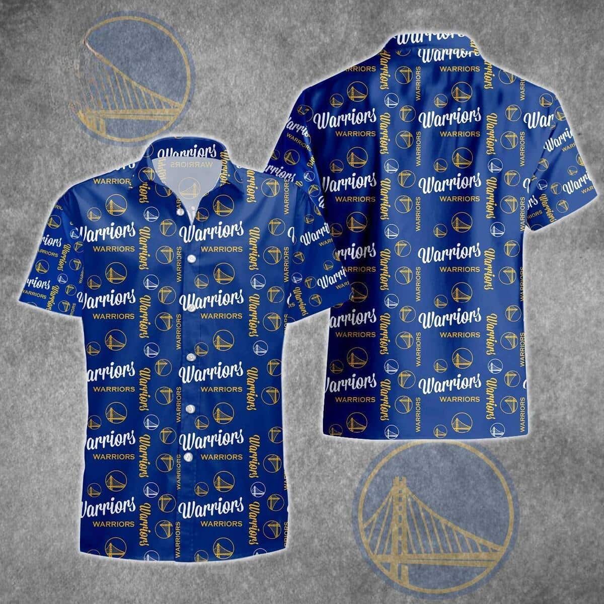 Navy Golden State Warriors Hawaiian Shirt Best Basketball Gift