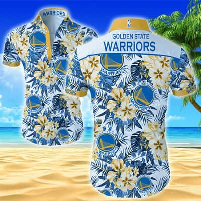 Golden State Warriors Hawaiian Shirt Tropical Flora Beach Vacation Gift Golden State Warriors Hawaiian Shirt Tropical Flora Beach Vacation Gift