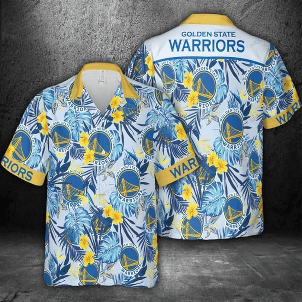 NBA Golden State Warriors Hawaiian Shirt Tropical Flora Beach Lovers Gift