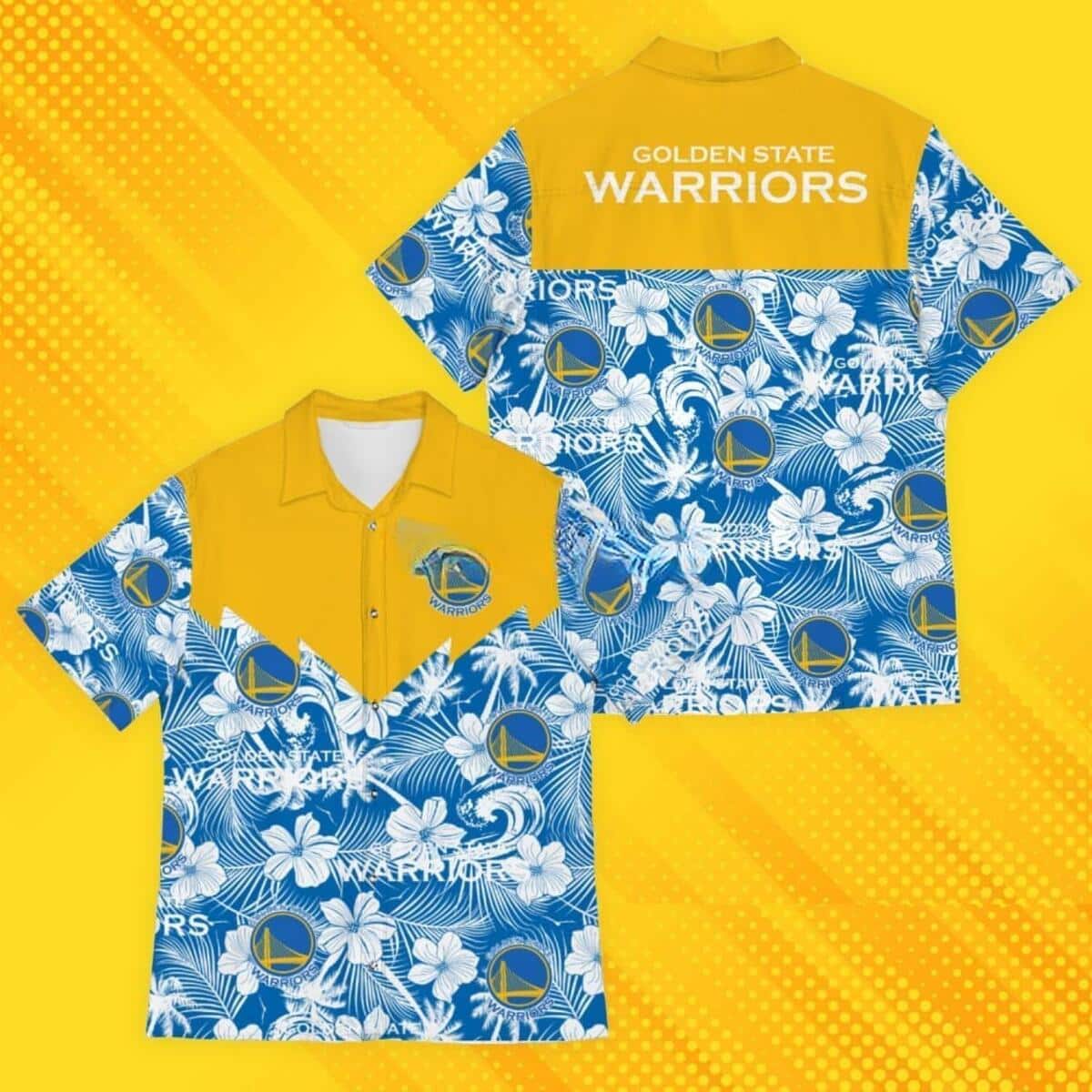 Hibicus Flower With Golden State Warriors Hawaiian Shirt
