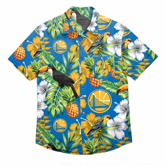 Golden State Warriors Hawaiian Shirt Tropical Plant Beach Lovers Gift
