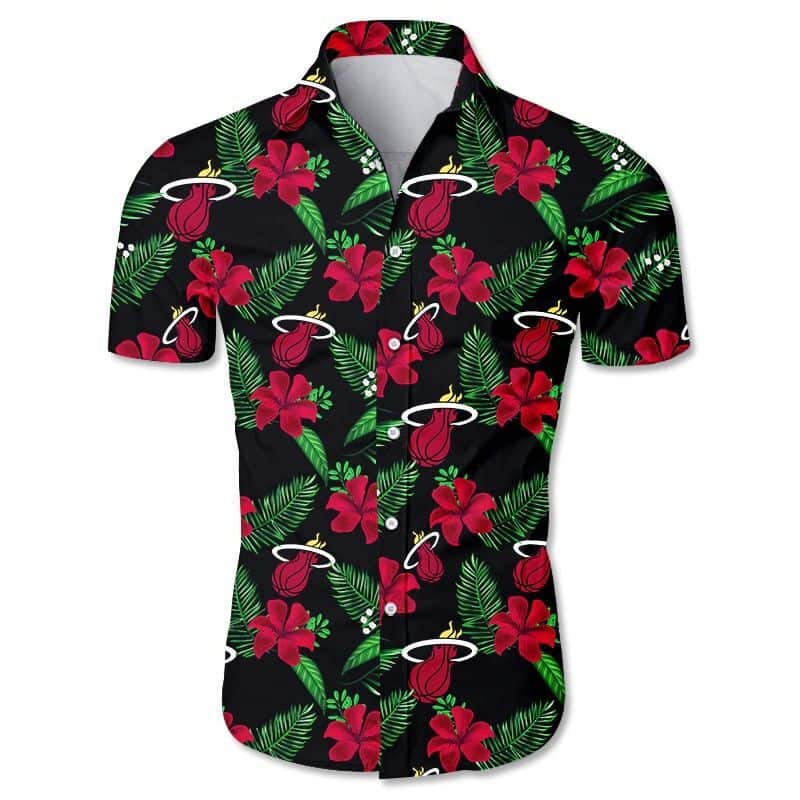 Miami Heat Hawaiian Shirt Tropical Flora Beach Lovers Gift Miami Heat Hawaiian Shirt Tropical Flora Beach Lovers Gift