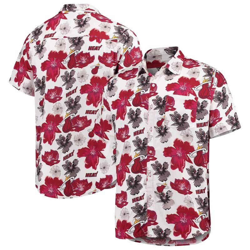 Miami Heat Hawaiian Shirt Hibiscus Flower For Summer Lovers Miami Heat Hawaiian Shirt Hibiscus Flower For Summer Lovers