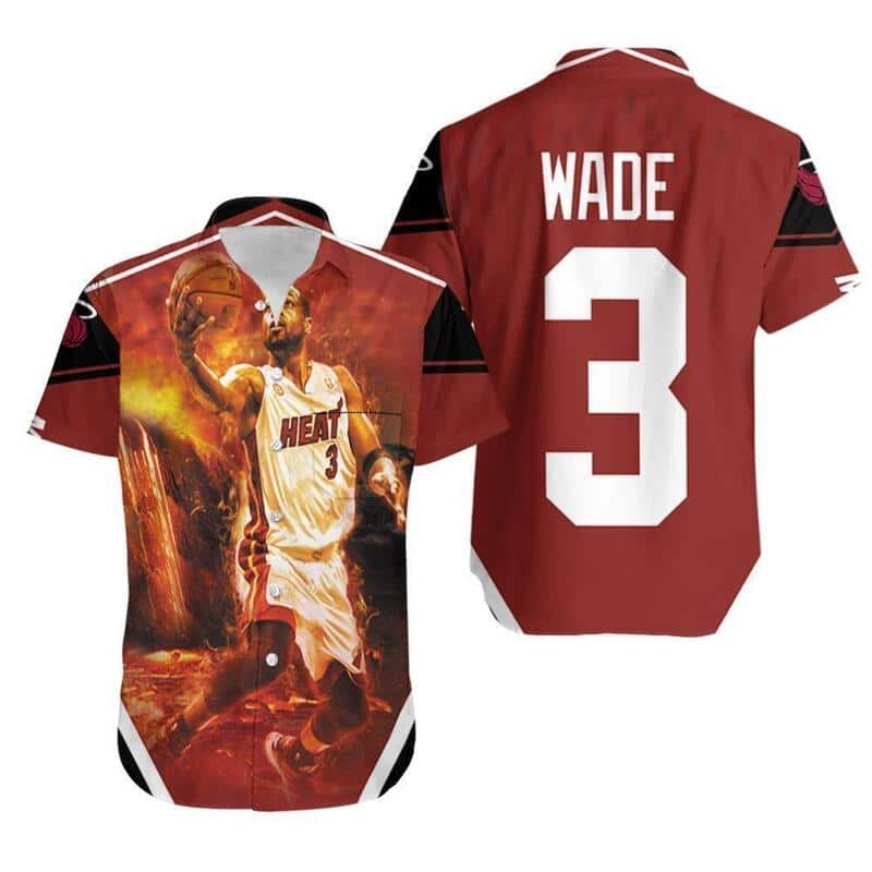 Dwyane Wade 3 Miami Heat Hawaiian Shirt Gift For Basketball Players Dwyane Wade 3 Miami Heat Hawaiian Shirt Gift For Basketball Players