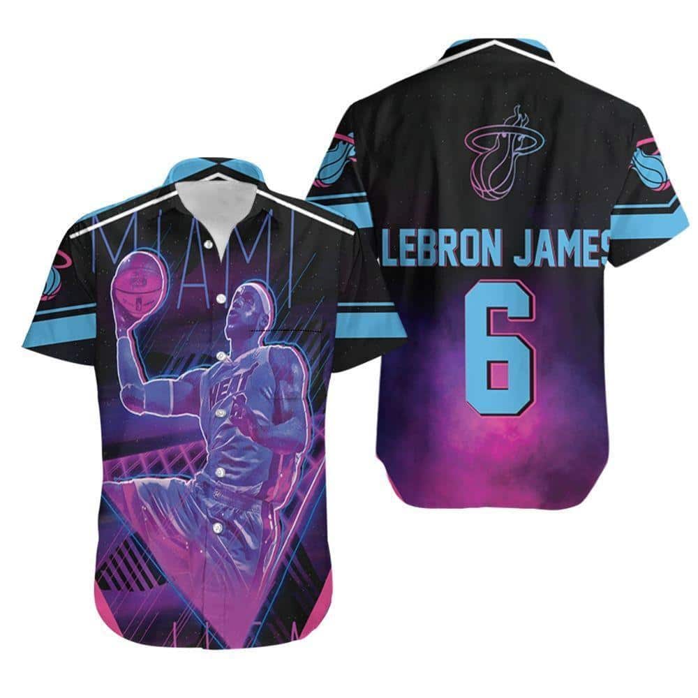 Miami Heat Hawaiian Shirt Lebron James 6 Gift For Basketball Fans