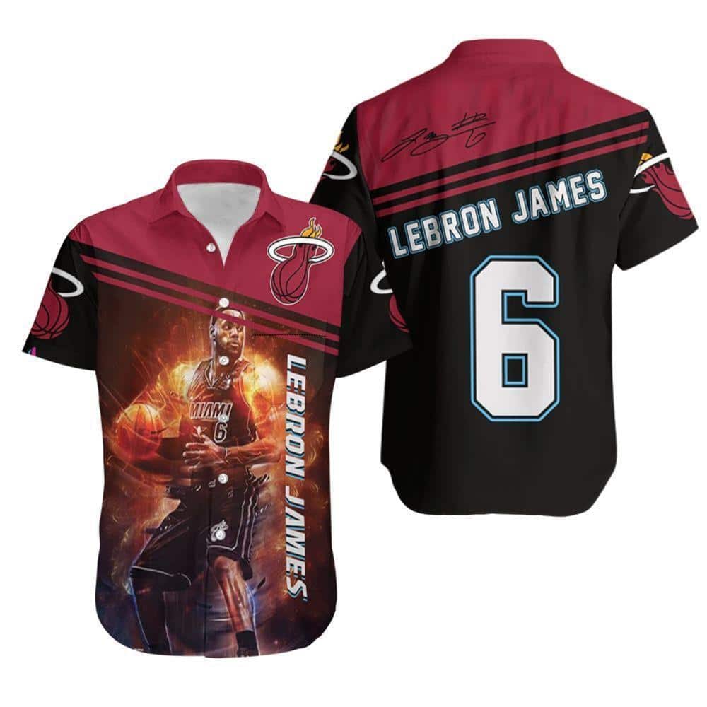 NBA Lebron James 6 Miami Heat Hawaiian Shirt
