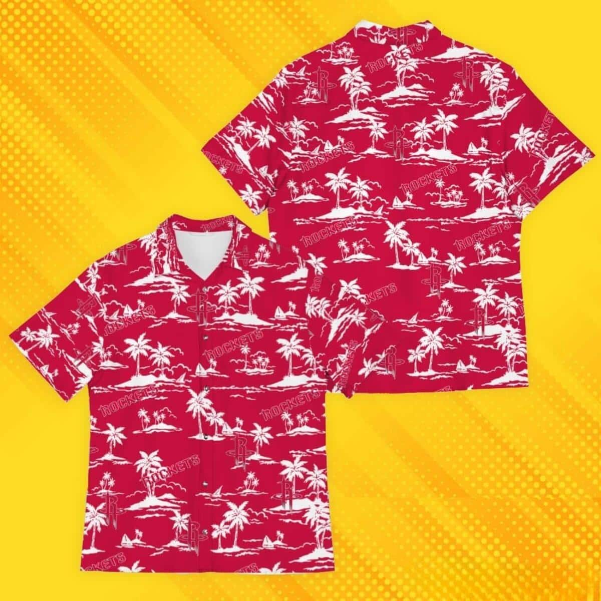 Houston Rockets Hawaiian Shirt Island Pattern Beach Lovers Gift