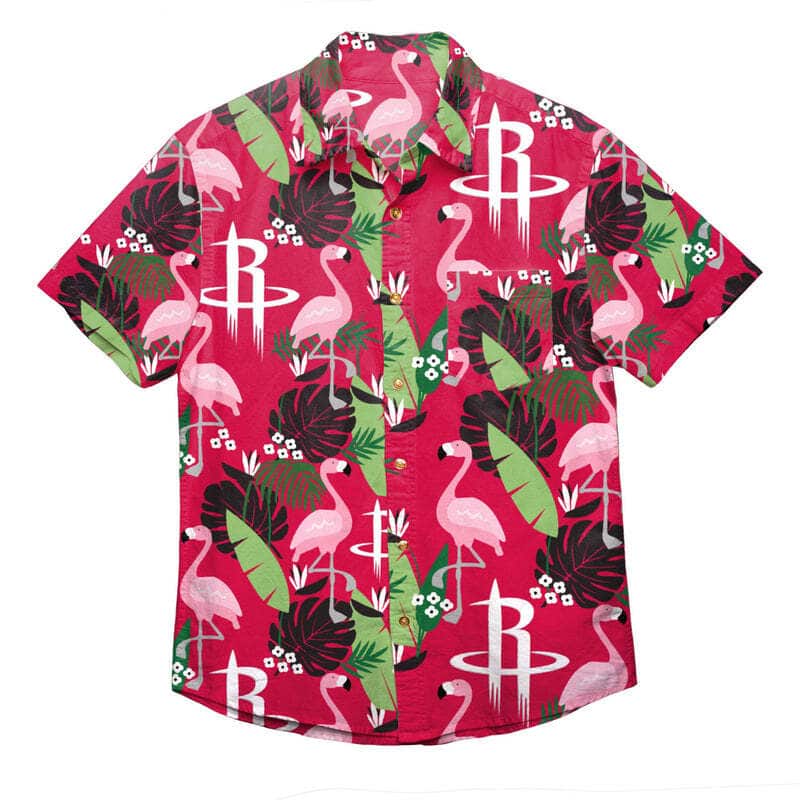Houston Rockets Hawaiian Shirt Tropical Leaves Gift For NBA Fans