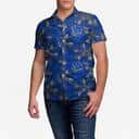Blue Aloha Golden State Warriors Pinecone Hawaiian Shirt
