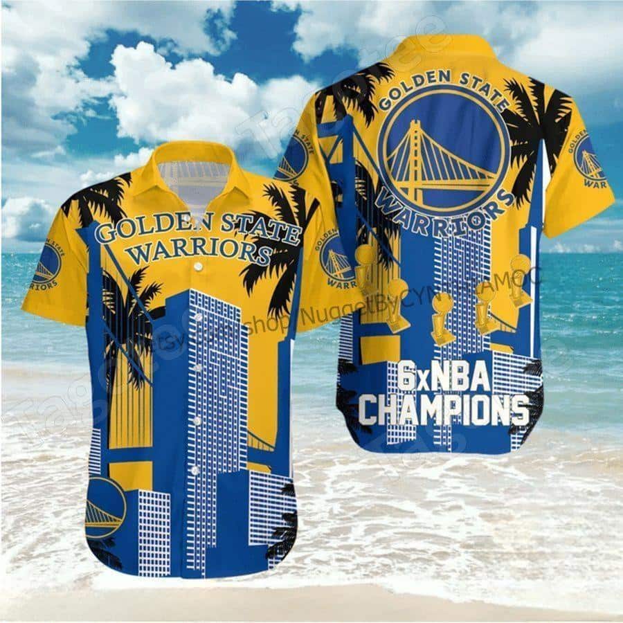 Golden State Warriors Hawaiian Shirt 6 NBA Champions Best Basketball Gift
