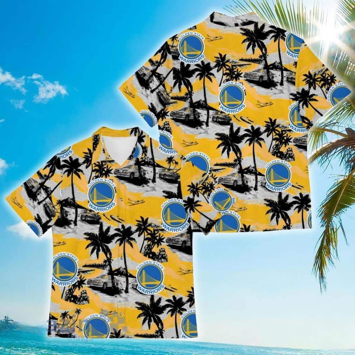 Vintage Golden State Warriors Hawaiian Shirt Tropical Coconut Beach Lovers Gift