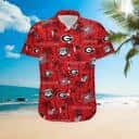 Red Aloha Georgia Bulldogs UGA Hawaiian Shirt Tropical Coconut