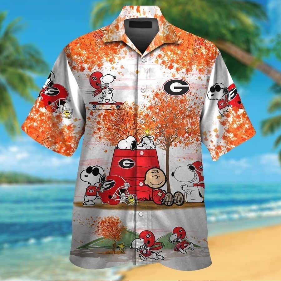 Funny Snoopy Georgia Bulldogs UGA Hawaiian Shirt Beach Lovers Gift