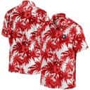 Georgia Bulldogs UGA Hawaiian Shirt Red Hibiscus Flowers