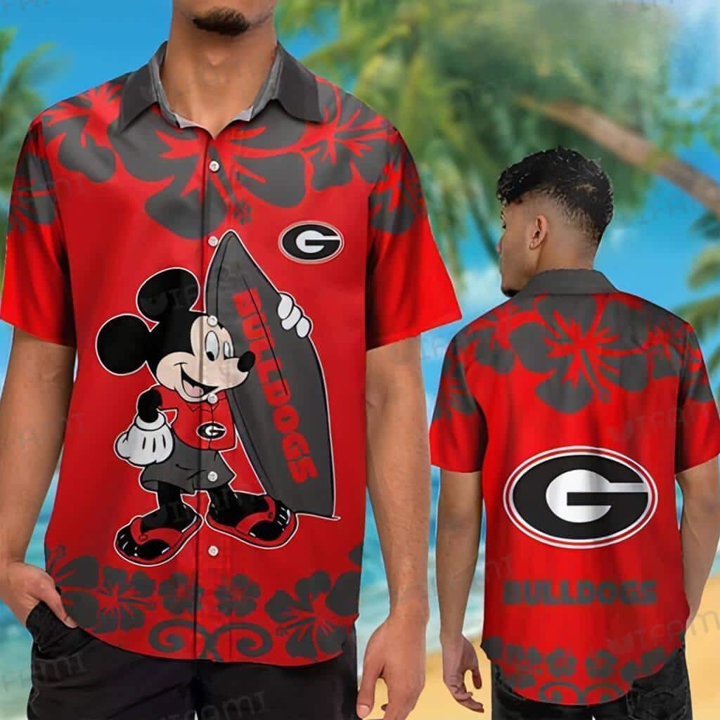 Funny Mickey Georgia Bulldogs UGA Hawaiian Shirt Gift For Disney Lovers