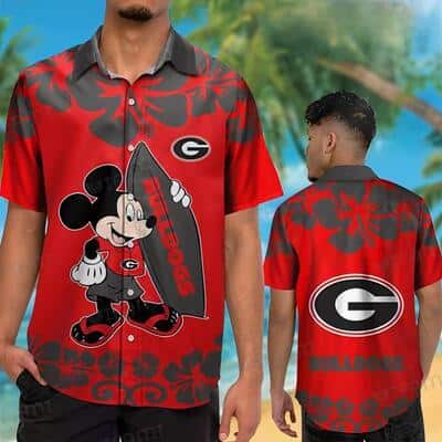 Funny Mickey Georgia Bulldogs UGA Hawaiian Shirt Gift For Disney Lovers Funny Mickey Georgia Bulldogs UGA Hawaiian Shirt Gift For Disney Lovers