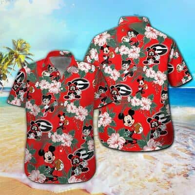 Mickey Mouse Georgia Bulldogs UGA Hawaiian Shirt Beach Gift For Disney Lovers Mickey Mouse Georgia Bulldogs UGA Hawaiian Shirt Beach Gift For Disney Lovers