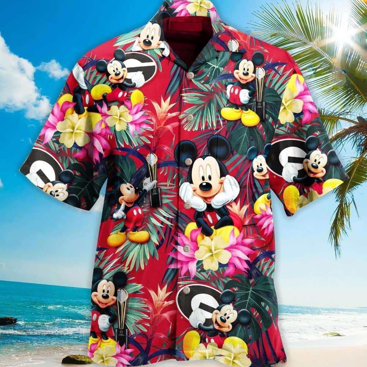 Cool Mickey Mouse Georgia Bulldogs UGA Hawaiian Shirt