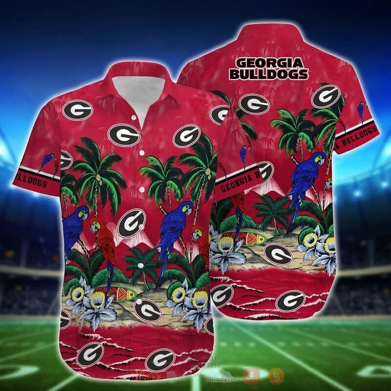 Parrot Georgia Bulldogs UGA Hawaiian Shirt Football Gift For Beach Lovers