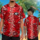Georgia Bulldogs UGA Hawaiian Shirt Red Tropical Flower Beach Lovers Gift Georgia Bulldogs UGA Hawaiian Shirt Red Tropical Flower Beach Lovers Gift