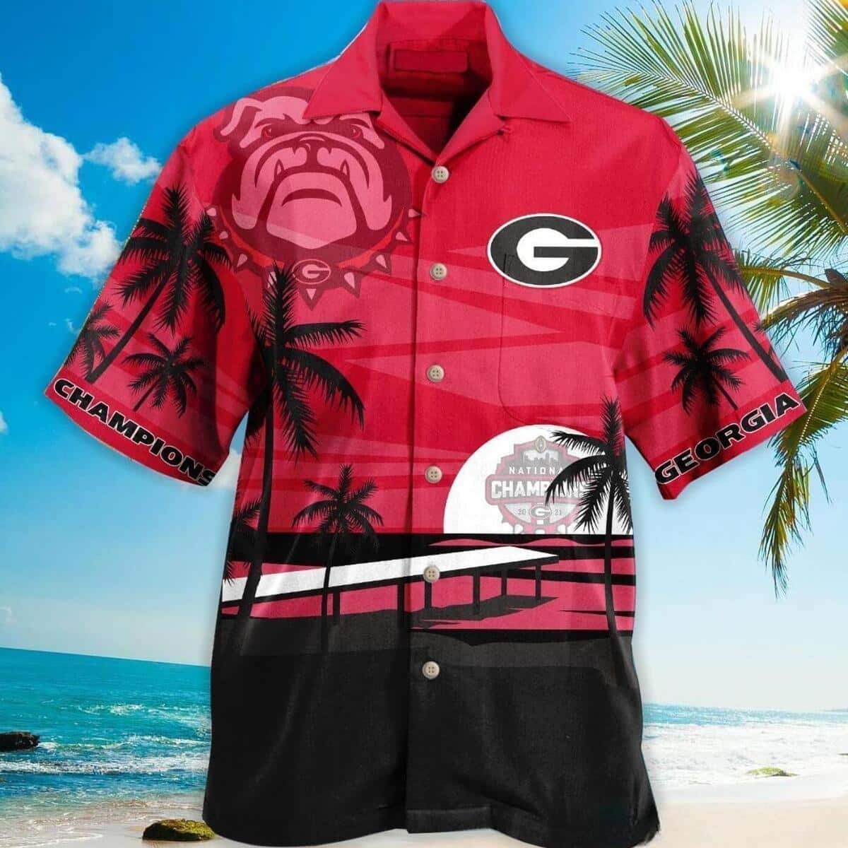 Georgia Bulldogs Champions UGA Hawaiian Shirt Beach Lovers Gift