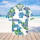 Bud Light Beer Hawaiian Shirt Hibiscus Flowers And Palm Leaves Bud Light Beer Hawaiian Shirt Hibiscus Flowers And Palm Leaves