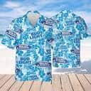 Bud Light Beer Hawaiian Shirt Hibiscus Flower Pattern Practical Beach Gift Bud Light Beer Hawaiian Shirt Hibiscus Flower Pattern Practical Beach Gift
