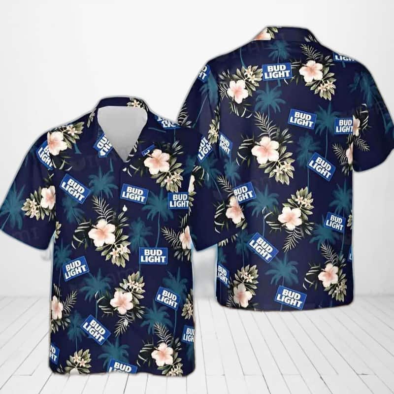 Bud Light Hawaiian Shirt Tropical Flowers Father's Day Gift For Beach Lovers Bud Light Hawaiian Shirt Tropical Flowers Father's Day Gift For Beach Lovers
