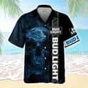 Bud Light Hawaiian Shirt Smoke Skull Gift For Beer Lovers Bud Light Hawaiian Shirt Smoke Skull Gift For Beer Lovers