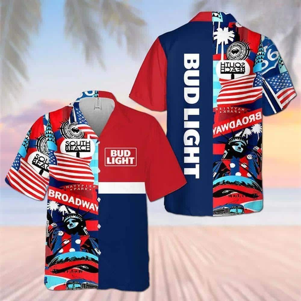 July 4th Independence Day Bud Light Hawaiian Shirt
