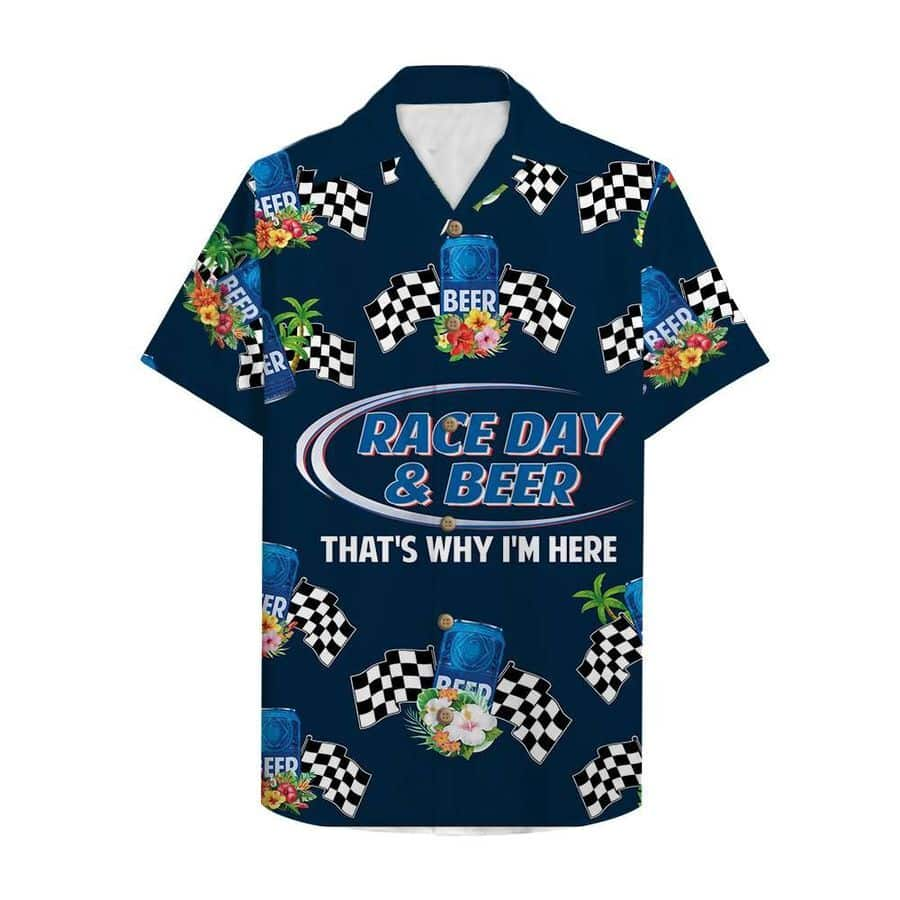 Race Day And Bud Light Beer Hawaiian Shirt Dirt Track Racing