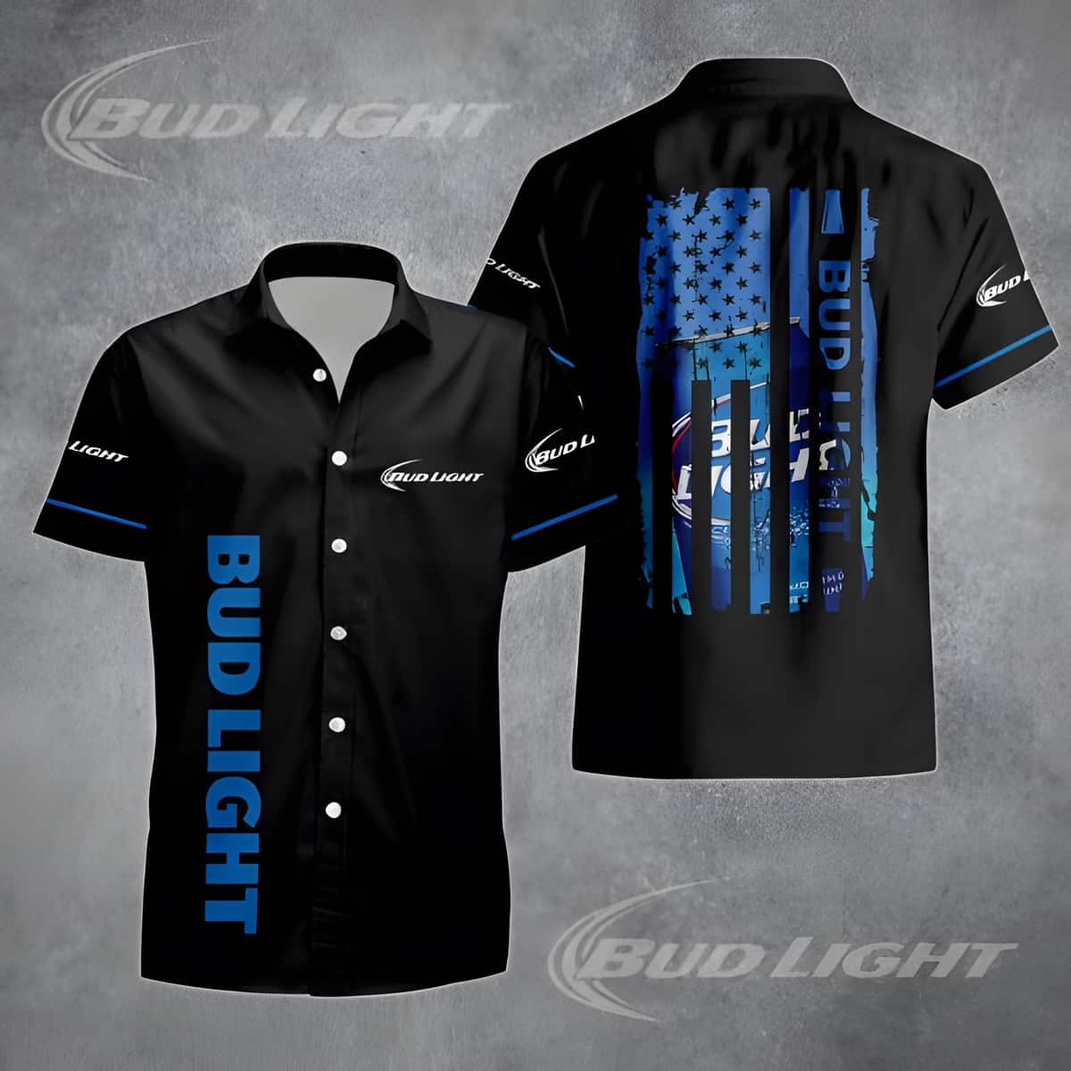 Black Bud Light Hawaiian Shirt Gift For Beer Drinkers