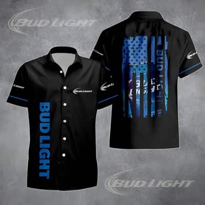 Black Bud Light Hawaiian Shirt Gift For Beer Drinkers Black Bud Light Hawaiian Shirt Gift For Beer Drinkers