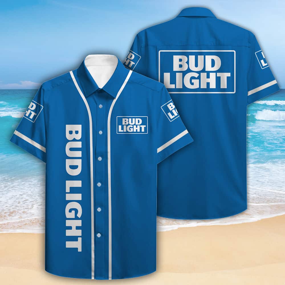 Blue Bud Light Hawaiian Shirt Birthday Gift For Beer Lovers