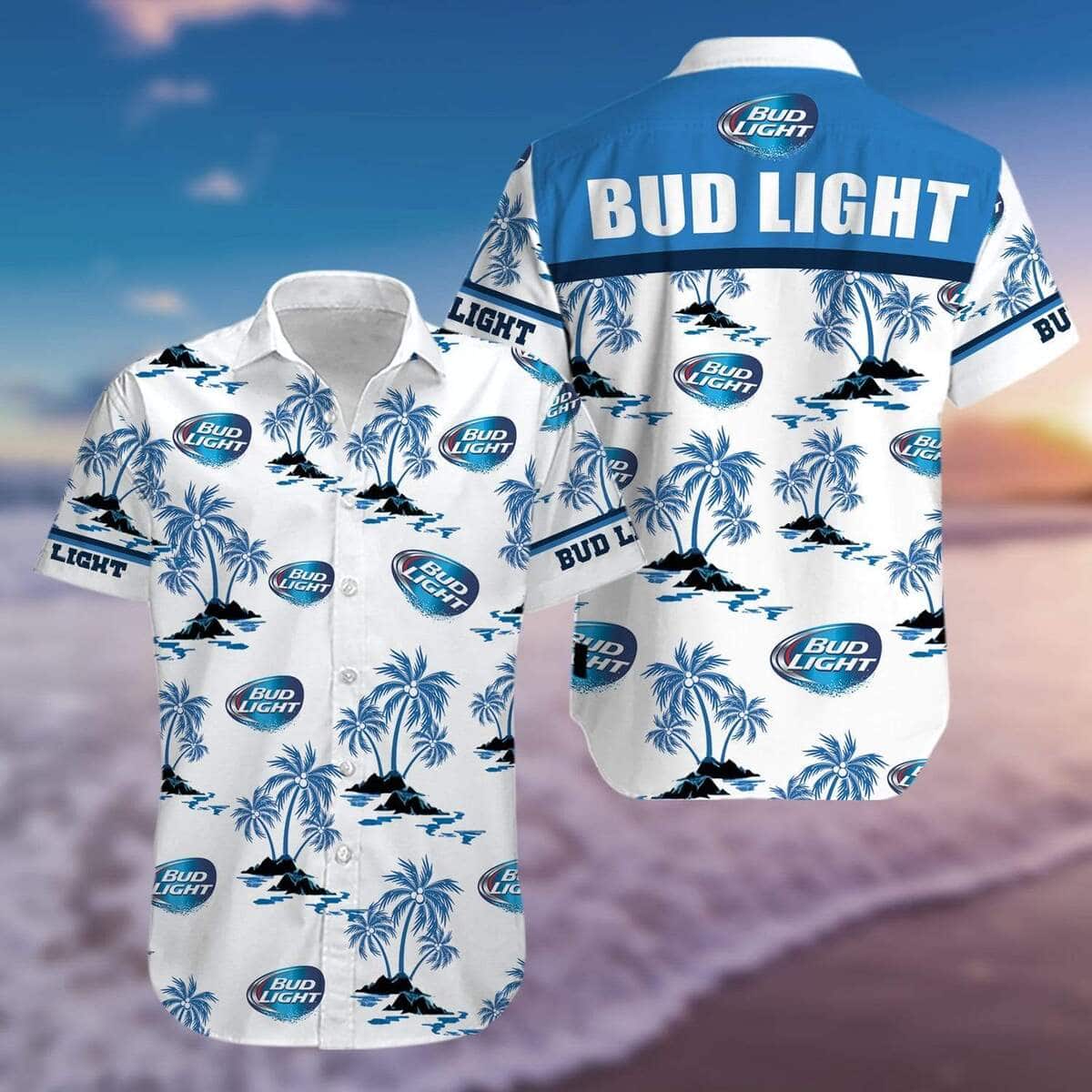 Bud Light Hawaiian Shirt Island Pattern Beach Gift For Beer Lovers