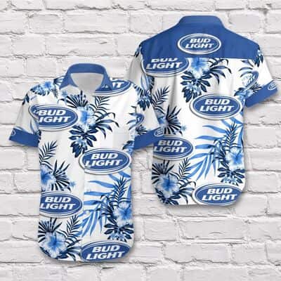 Bud Light Hawaiian Shirt Hibiscus Flower Pattern Beach Vacation Gift Bud Light Hawaiian Shirt Hibiscus Flower Pattern Beach Vacation Gift