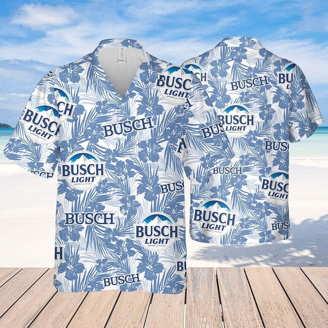 Busch Light Beer Hawaiian Shirt Tropical Flower Pattern Beach Lovers Gift
