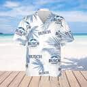 Busch Light Hawaiian Shirt Palm Leaves Pattern Gift For Beach Vacation