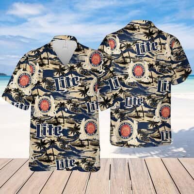 Miller Lite Beer Hawaiian Shirt Island Pattern Gift For Beach Trip Miller Lite Beer Hawaiian Shirt Island Pattern Gift For Beach Trip