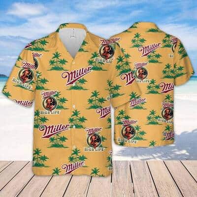 Miller High Life Hawaiian Shirt Island Pattern Summer Beach Gift Miller High Life Hawaiian Shirt Island Pattern Summer Beach Gift