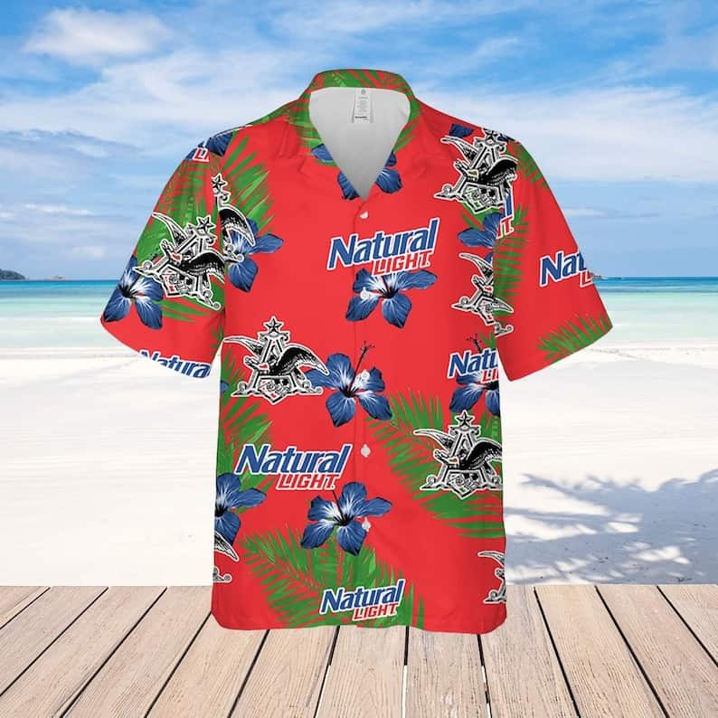 Red Natural Light Hawaiian Shirt Hibiscus Flower Pattern All Over Print Red Natural Light Hawaiian Shirt Hibiscus Flower Pattern All Over Print