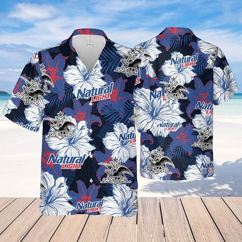 Natural Light Hawaiian Shirt Tropical Flower Pattern Beach Vacation Gift Natural Light Hawaiian Shirt Tropical Flower Pattern Beach Vacation Gift