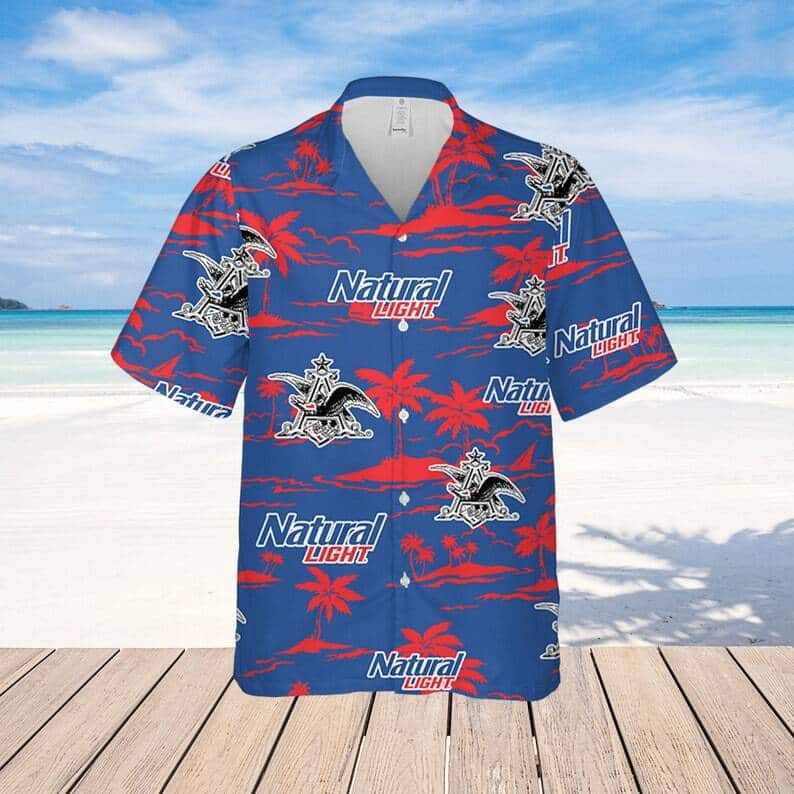 Natural Light Beer Hawaiian Shirt Beach Gift For Him And Her Natural Light Beer Hawaiian Shirt Beach Gift For Him And Her