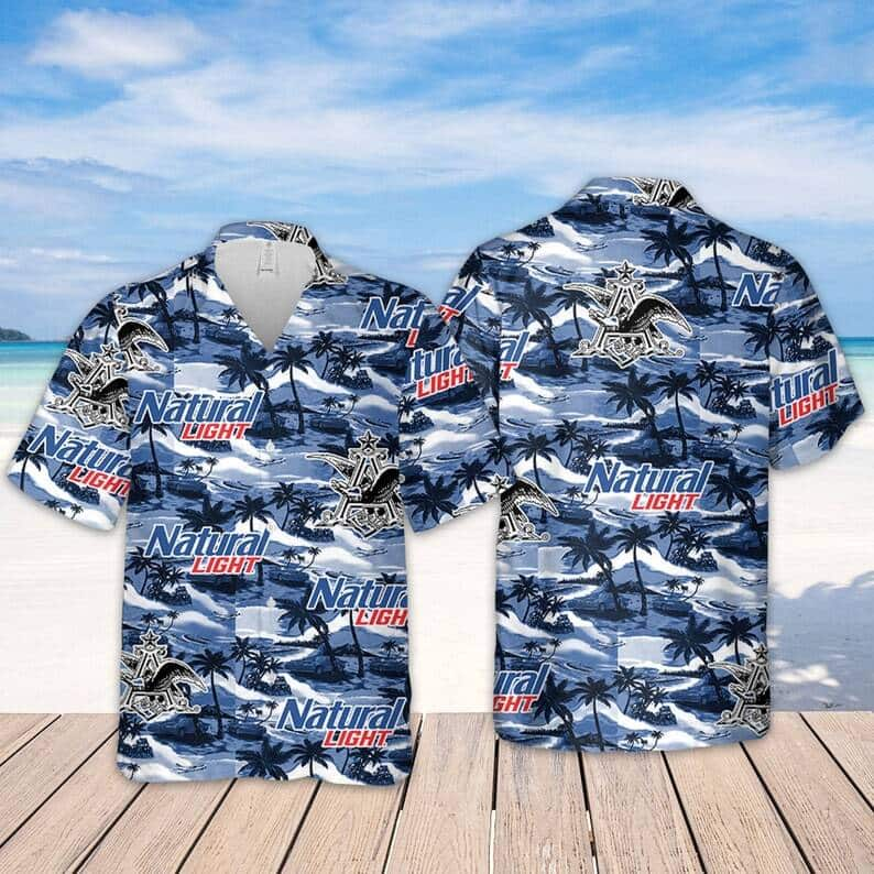 Natural Light Hawaiian Shirt Island Pattern Summer Beach Gift